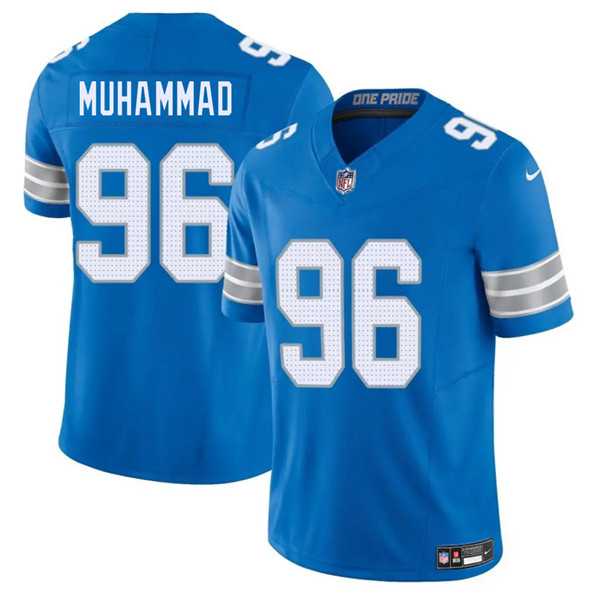 Men & Women & Youth Detroit Lions #96 Al-Quadin Muhammad Blue 2025 F.U.S.E. Vapor Limited Stitched Jersey